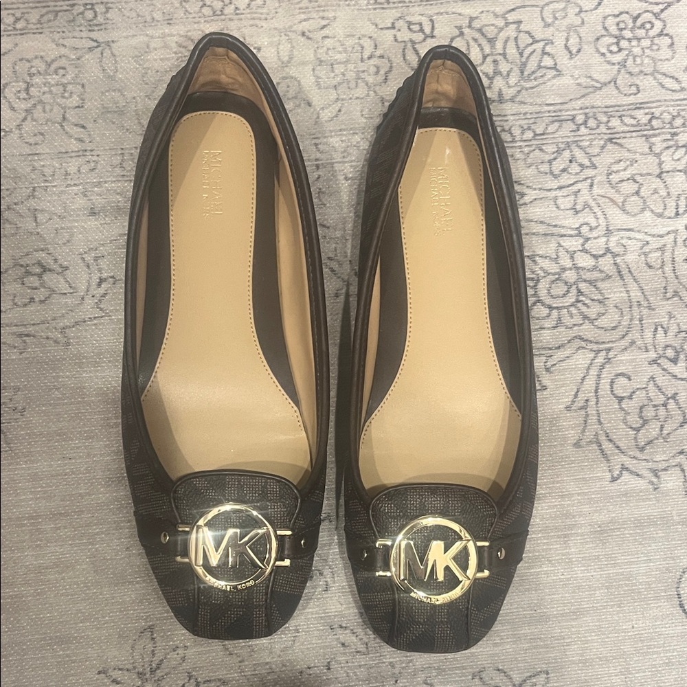 Michael Kors Black and Gold Loafers